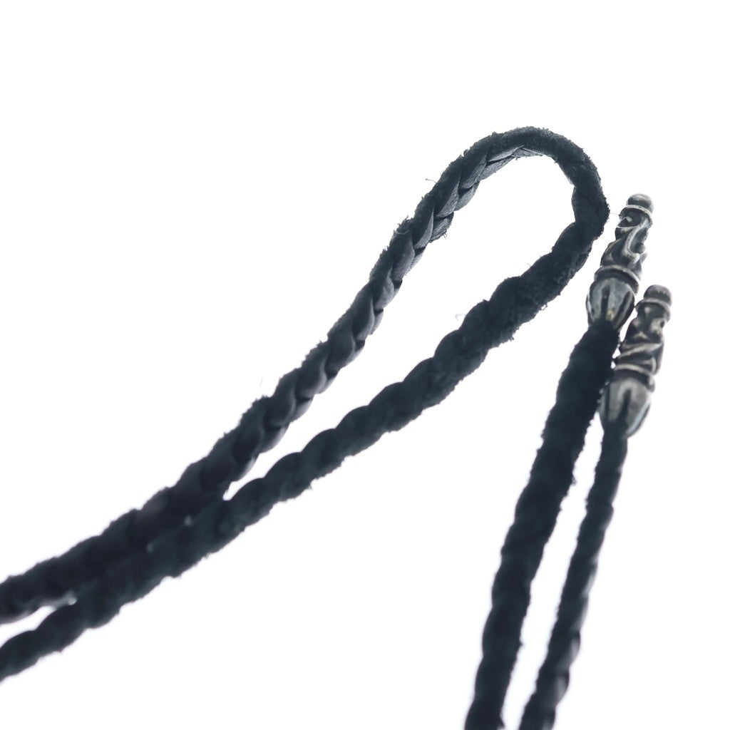 CHROME HEARTS(クロムハーツ) LEATHER BRAID スクロールレザーブレード シルバーネックレス