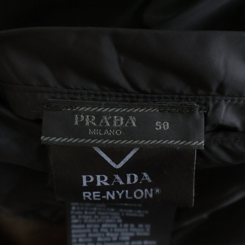 PRADA(プラダ) REVERSIBLE WOOL AND RE-NYLON JACKET リバーシブル ウール リーナイロン ログパッチ ジップアップ ジャケット ブラック UMC096 S192 1UPF