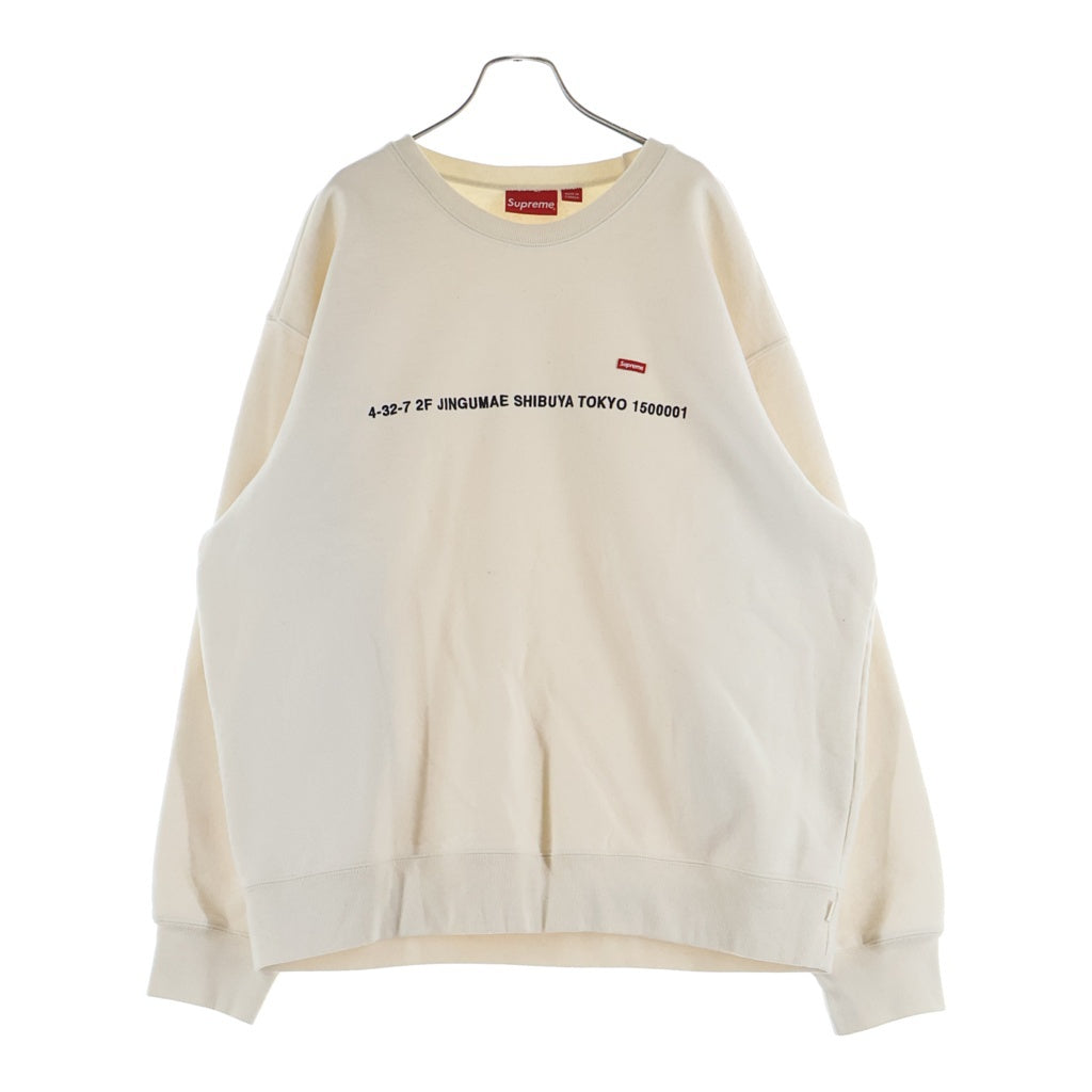SUPREME(シュプリーム) 22AW Shop Small Box Crewneck New York スモールボックスロゴ クルーネックスウェットトレーナー ホワイト