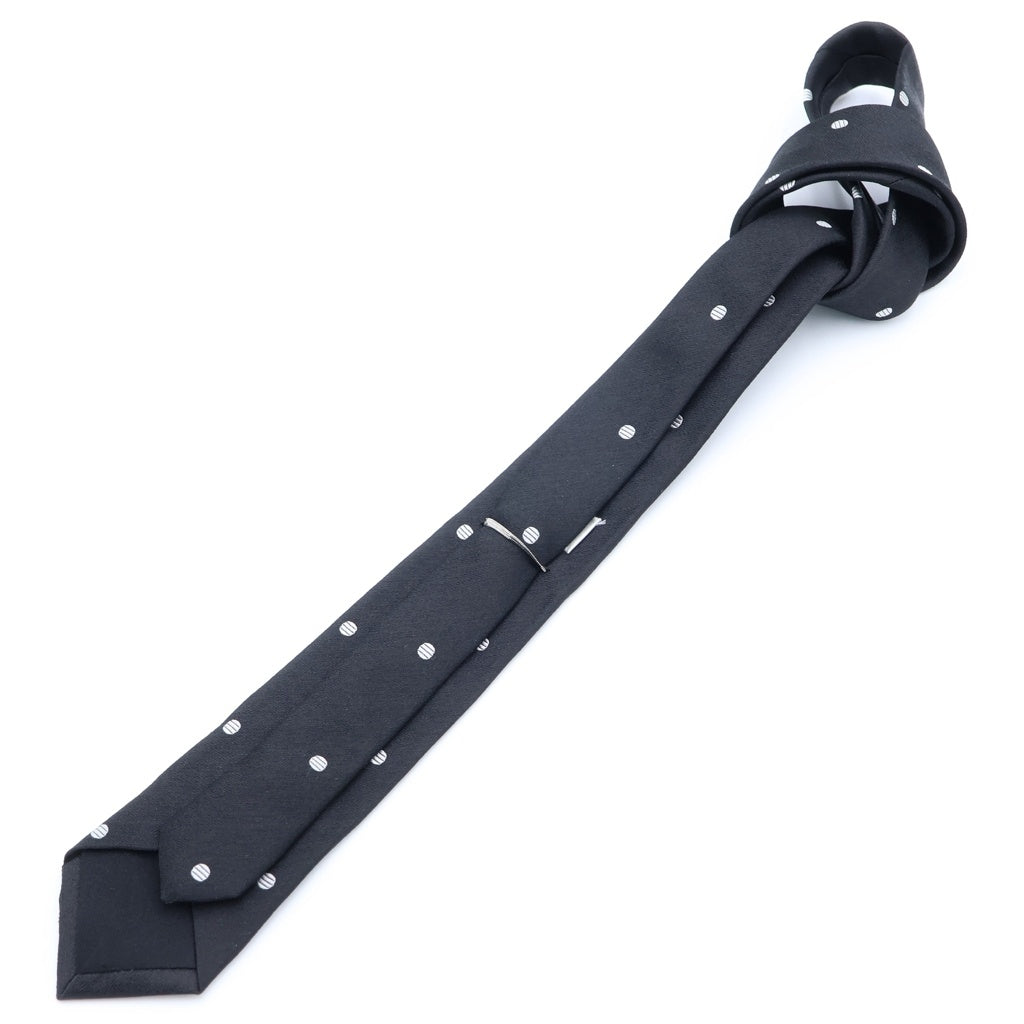 SAINT LAURENT PARIS(サンローランパリ) Silk Tie ドット柄 シルクネクタイ ブラック 77666