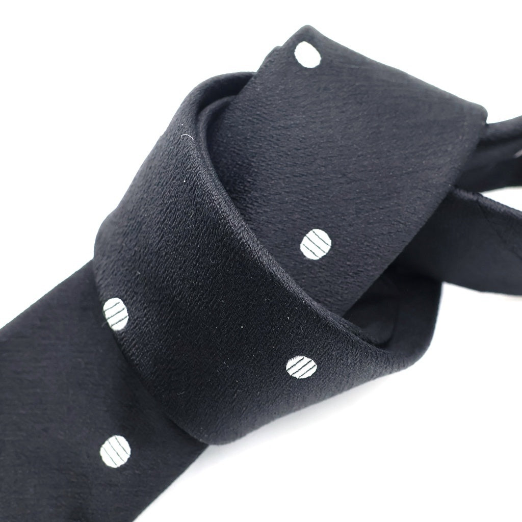 SAINT LAURENT PARIS(サンローランパリ) Silk Tie ドット柄 シルクネクタイ ブラック 77666