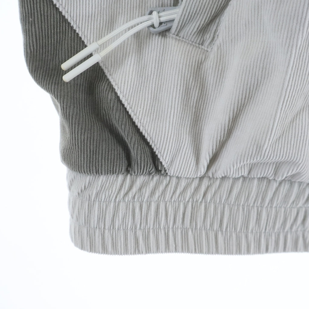 KITH(キス) 22SS MIXED MICRO CORD LINDEN RETRO QUARTZER ZIP マイクロコーデュロイ クオータージップトップ グレー KHM030650