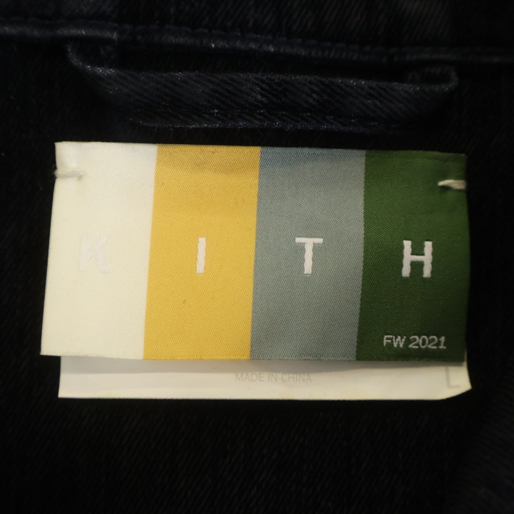 KITH(キス) 21AW マルチポケット ロゴデザイン コーデュロイジャケット インディゴ KHM010077