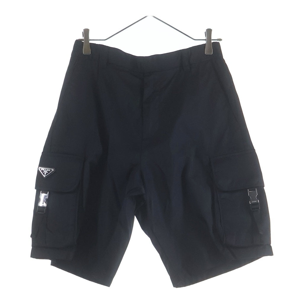 PRADA(プラダ) Re-Nylon トライアングルロゴ リナイロン カーゴハーフパンツ ショーツ ブラック SPH156