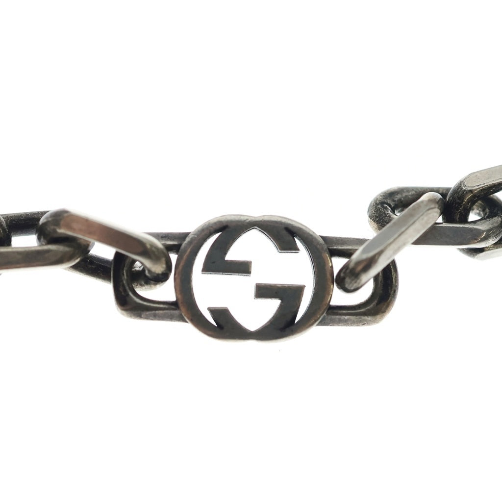 GUCCI(グッチ) インターロッキン Gハート ロゴデザイン ネックレス シルバー