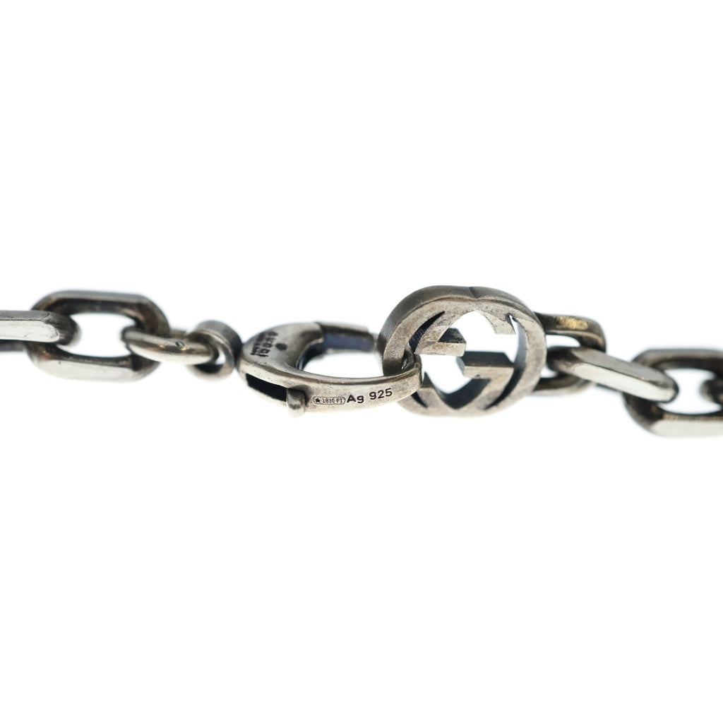 GUCCI(グッチ) インターロッキン Gハート ロゴデザイン ネックレス シルバー
