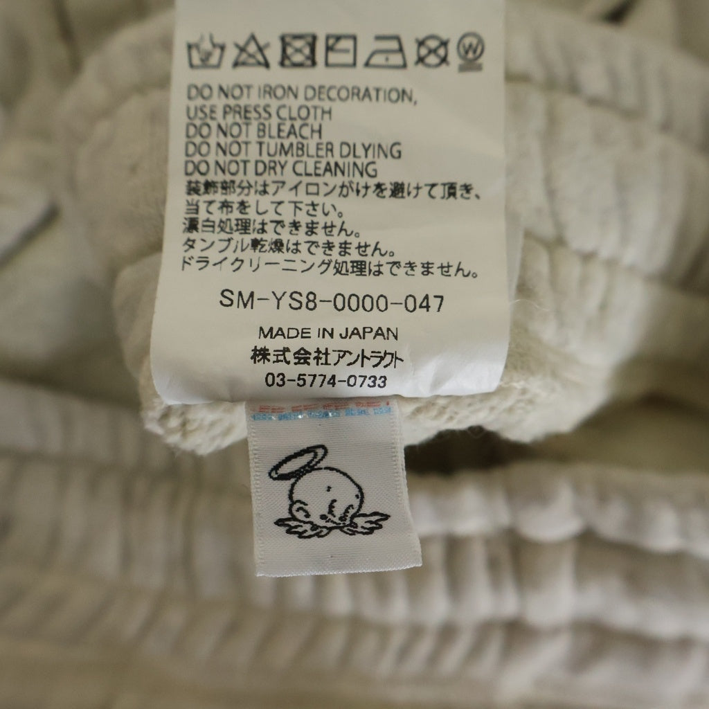 SAINT MICHAEL(セントマイケル) 24SS SAINT SHORTS セイントロゴデザイン ドローストリング ショートスウェットパンツ ベージュ SM-YS8-0000-047