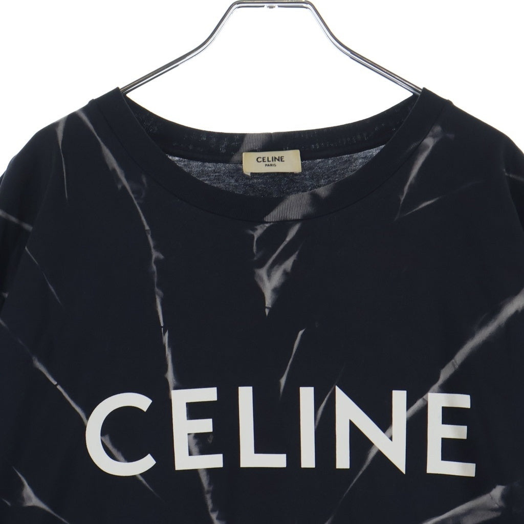 CELINE(セリーヌ) 21AW タイダイロゴプリント 半袖Tシャツ カットソー ブラック 2X820643O