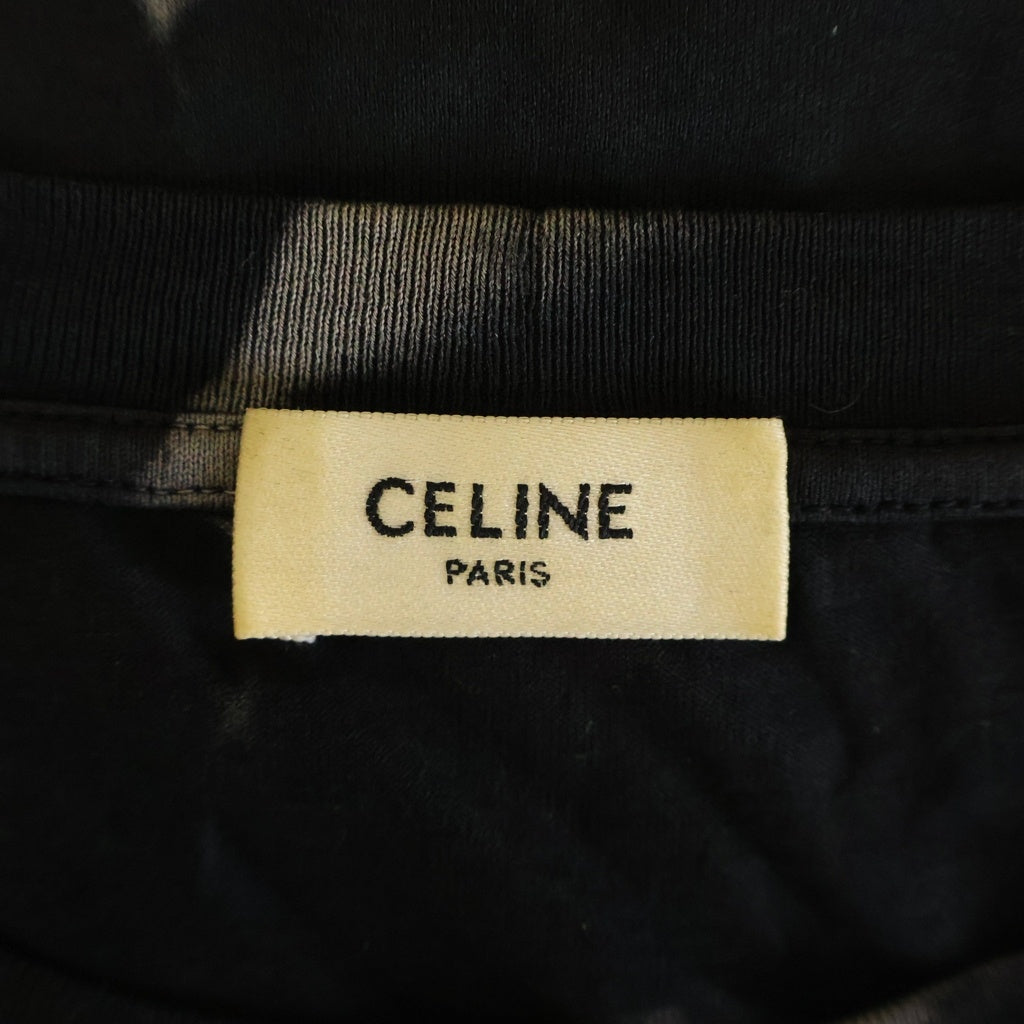CELINE(セリーヌ) 21AW タイダイロゴプリント 半袖Tシャツ カットソー ブラック 2X820643O