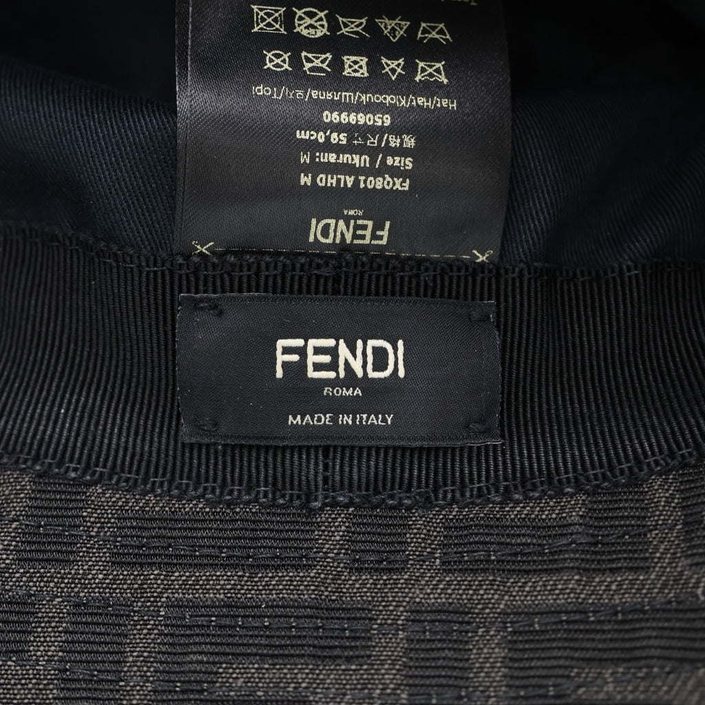 FENDI(フェンディ) ズッカ柄 FFロゴ バケットハット 帽子 ブラウン 65069990
