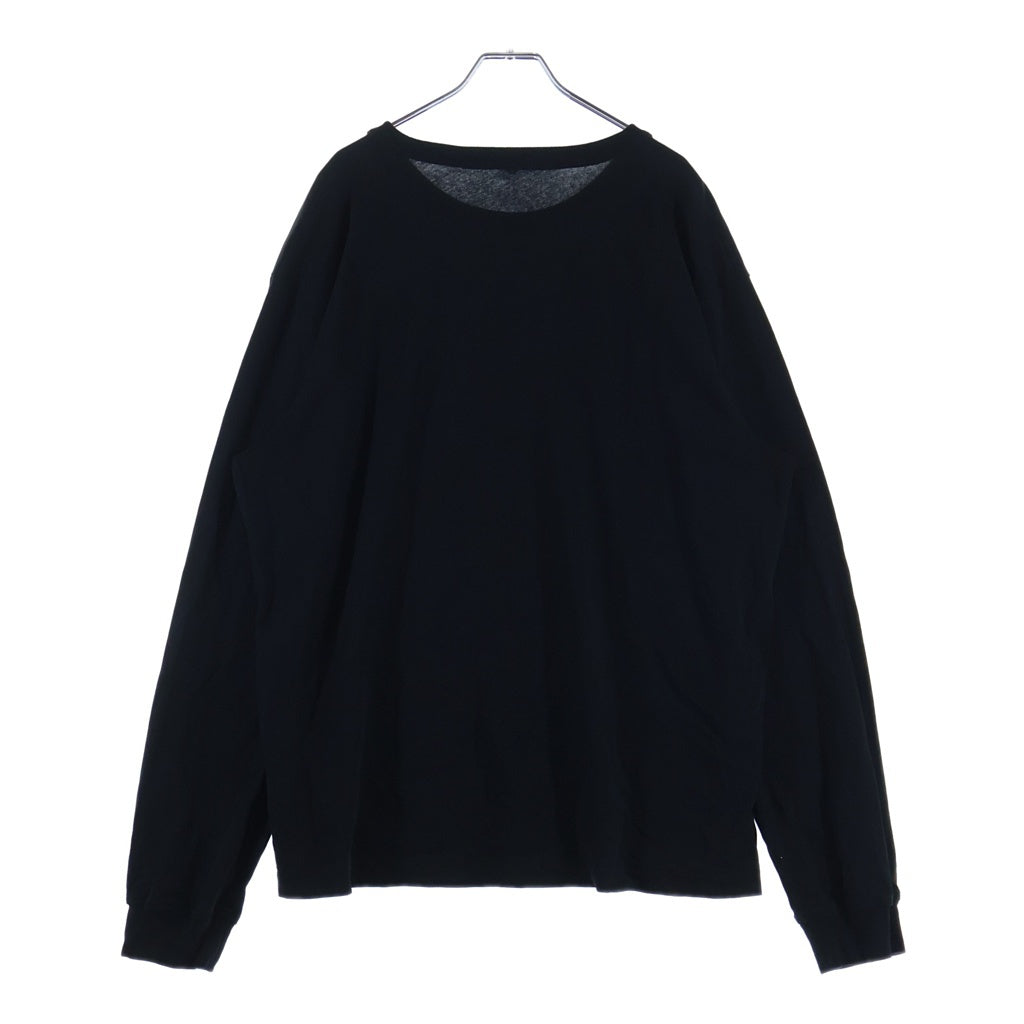 ALEXANDER WANG(アレキサンダーワン) 胸ロゴデザイン クルーネック カットソー 長袖Tシャツ ブラック UCC2221526