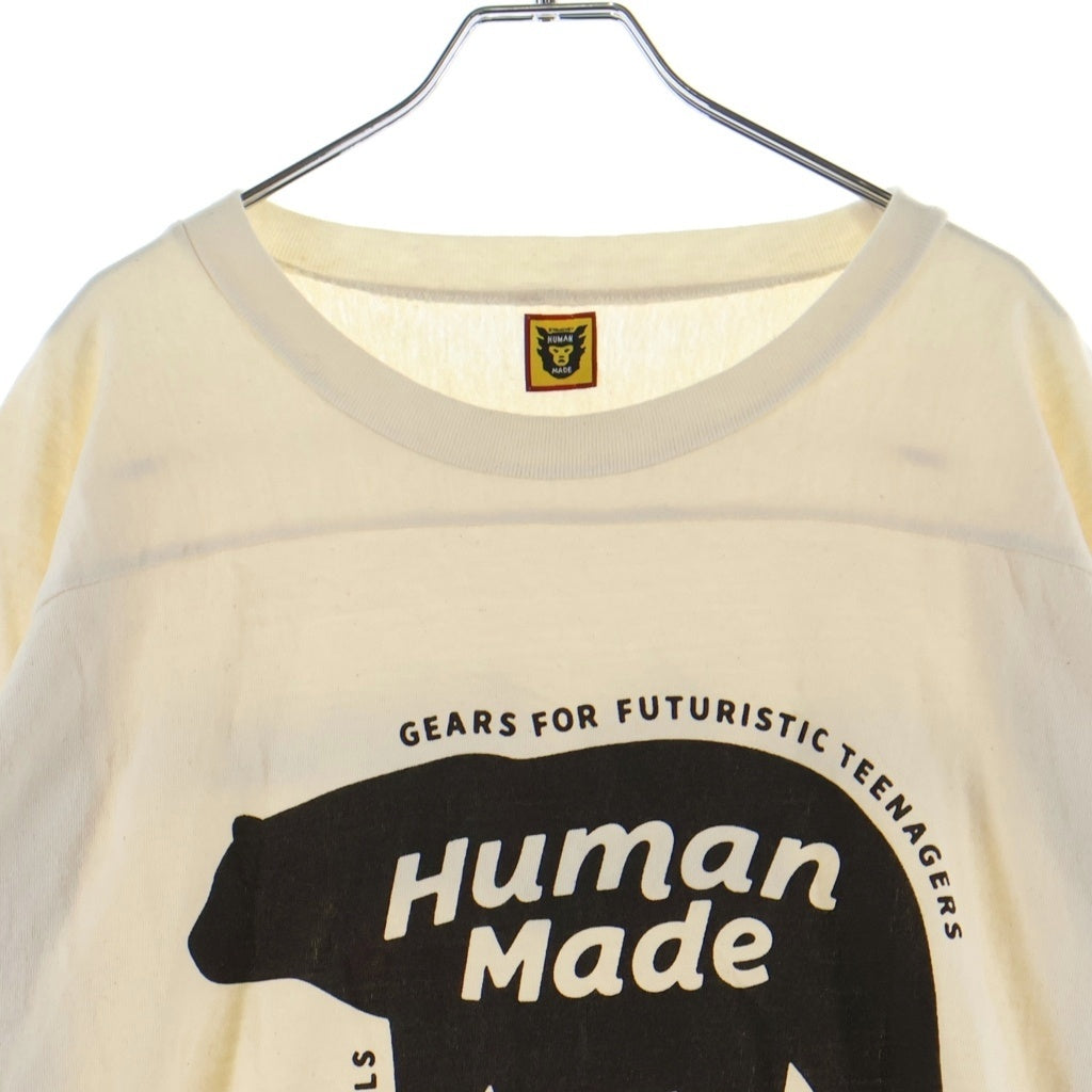 HUMAN MADE(ヒューマンメイド) BMX SHIRT フロントロゴデザイン クルーネック カットソー 長袖Tシャツ ベージュ