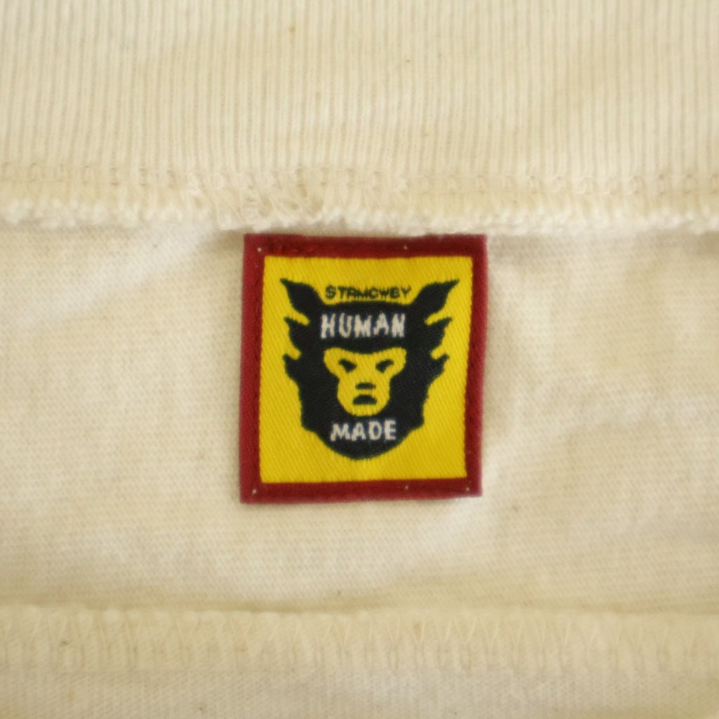 HUMAN MADE(ヒューマンメイド) BMX SHIRT フロントロゴデザイン クルーネック カットソー 長袖Tシャツ ベージュ