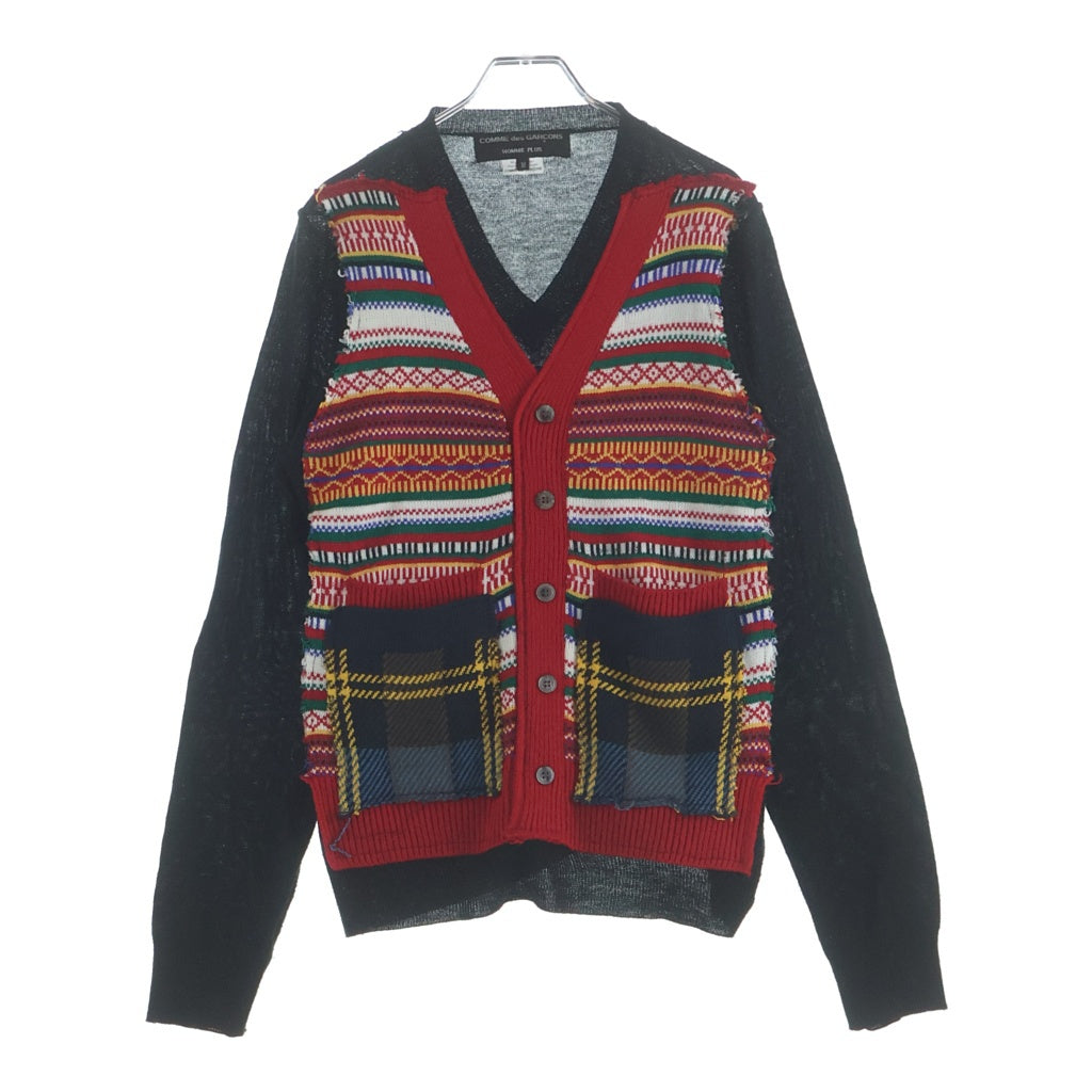 COMME des GARCONS HOMME PLUS(コムデギャルソンオムプリュス) Mixed-media knit top ドッキングデザインニット マルチ AZ-T095
