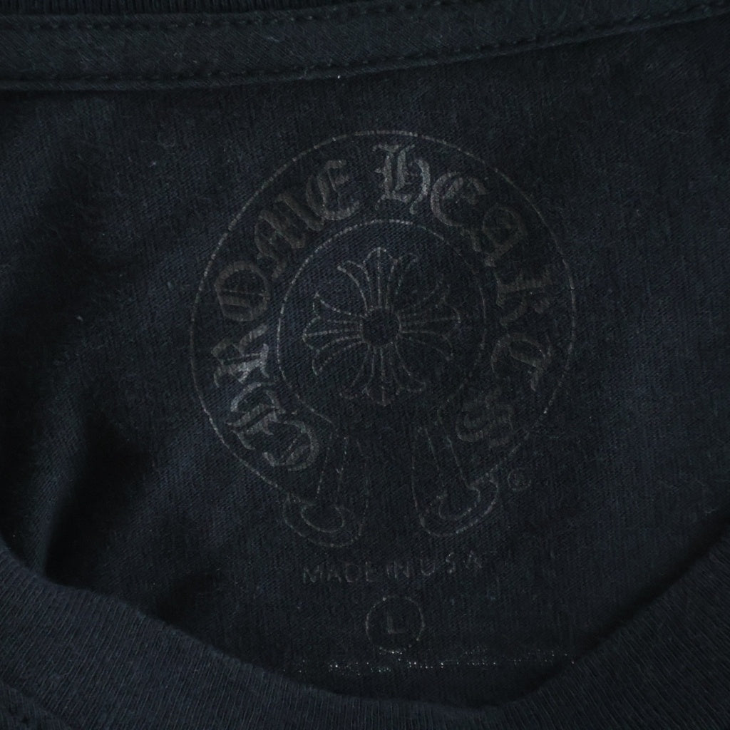 CHROME HEARTS(クロムハーツ) ニューヨーク限定 袖フローラル ホースシュープリント 長袖Tシャツカットソー ブラック