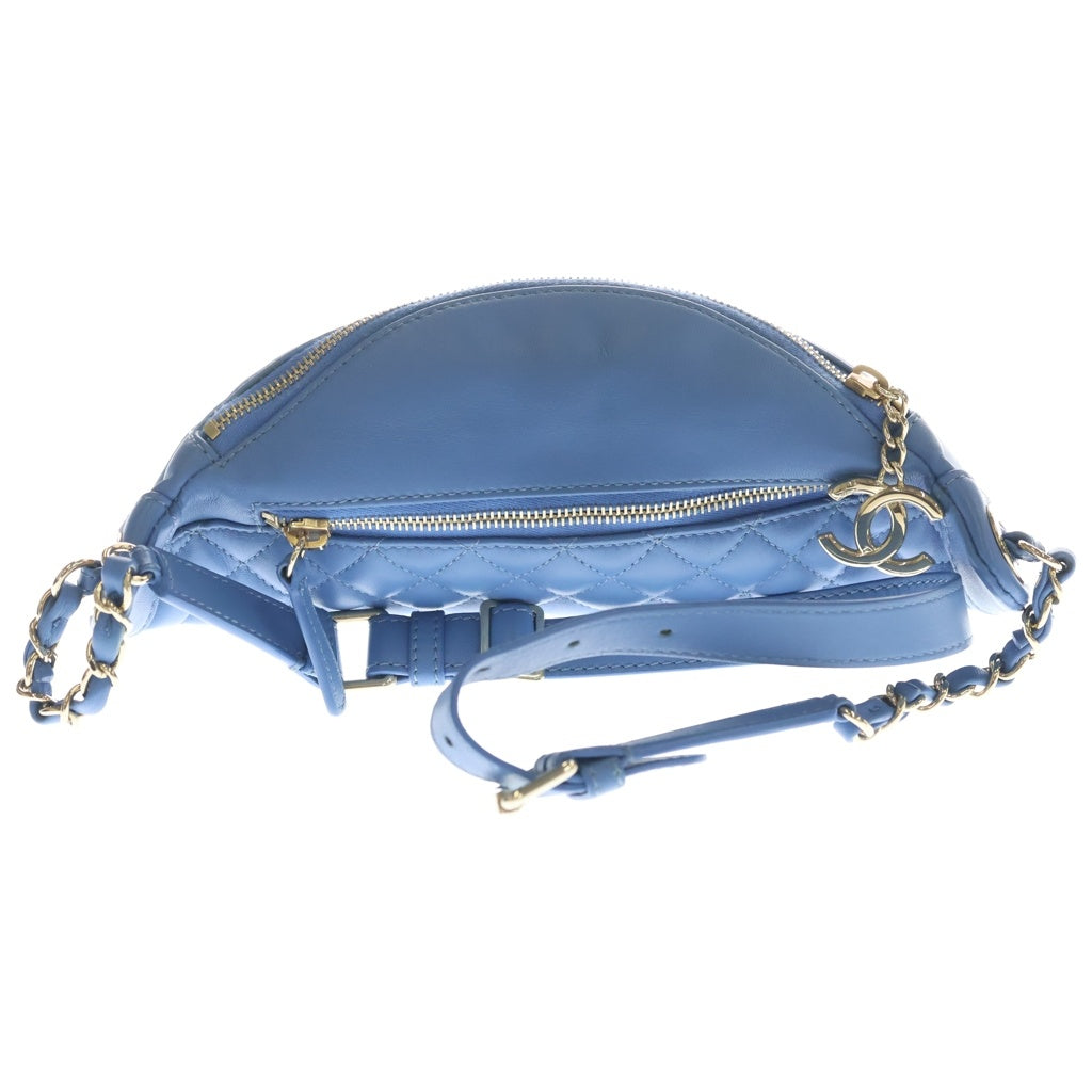 CHANEL(シャネル) Quilted Banane Waist Bag Fanny キルティング バナン ウエストバッグ ブルー レディース