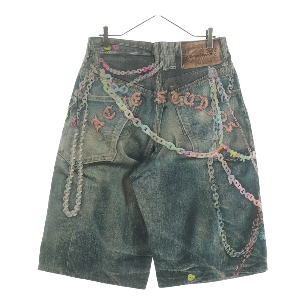 Acne Studios(アクネ ストゥディオズ) Denim shorts - loose fit トロンプルイユ ハーフデニムパンツ ショーツ インディゴ BE0179