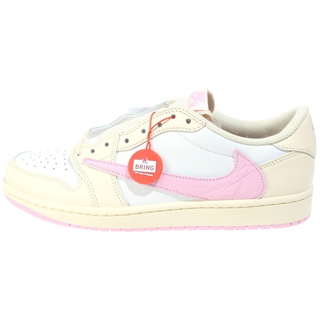 NIKE(ナイキ) ×TRAVIS SCOTT AIR JORDAN 1 RETRO LOW OG トラビススコット エアージョーダンワン レトロ ローカットスニーカー ピンク/ベージュ US10/28cm IQ7604-100