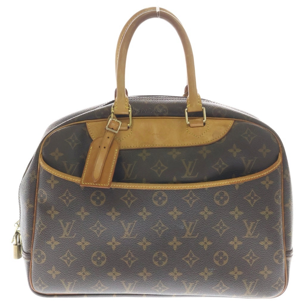 LOUIS VUITTON(ルイヴィトン) ドーヴィル モノグラム PVC レザー ハンドバッグ ゴールド金具 ブラウン M47270 レディース