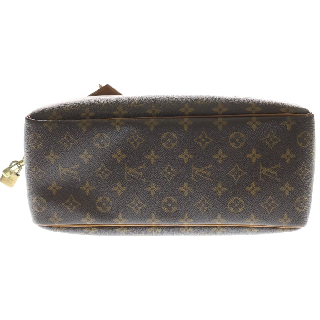 LOUIS VUITTON(ルイヴィトン) ドーヴィル モノグラム PVC レザー ハンドバッグ ゴールド金具 ブラウン M47270 レディース