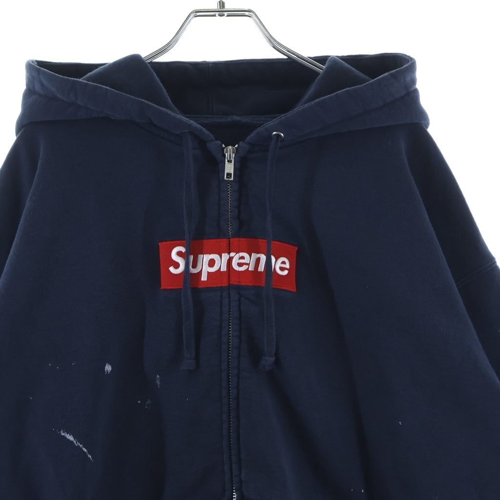 SUPREME(シュプリーム) 26SS ×MM6 Box Logo Zip Up Hooded Sweatshirt ボックスロゴジップアップフーデッドスウェットシャツ ネイビー