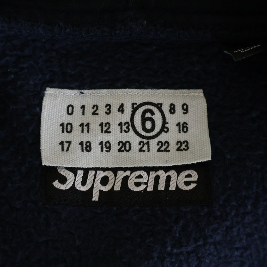 SUPREME(シュプリーム) 26SS ×MM6 Box Logo Zip Up Hooded Sweatshirt ボックスロゴジップアップフーデッドスウェットシャツ ネイビー