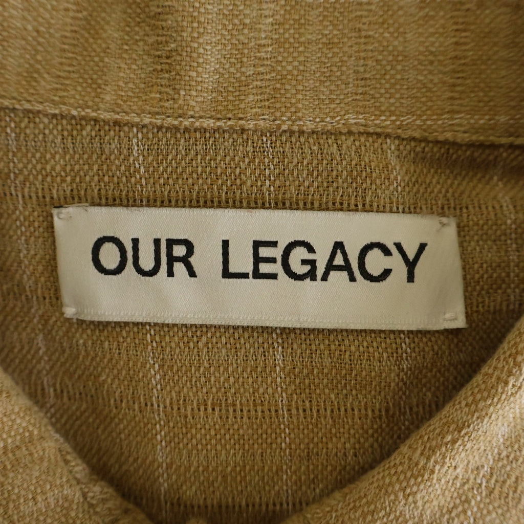 OUR LEGACY(アワーレガシー) チェック柄 レギュラーカラー 半袖シャツ ブラウン 1255-343-0942