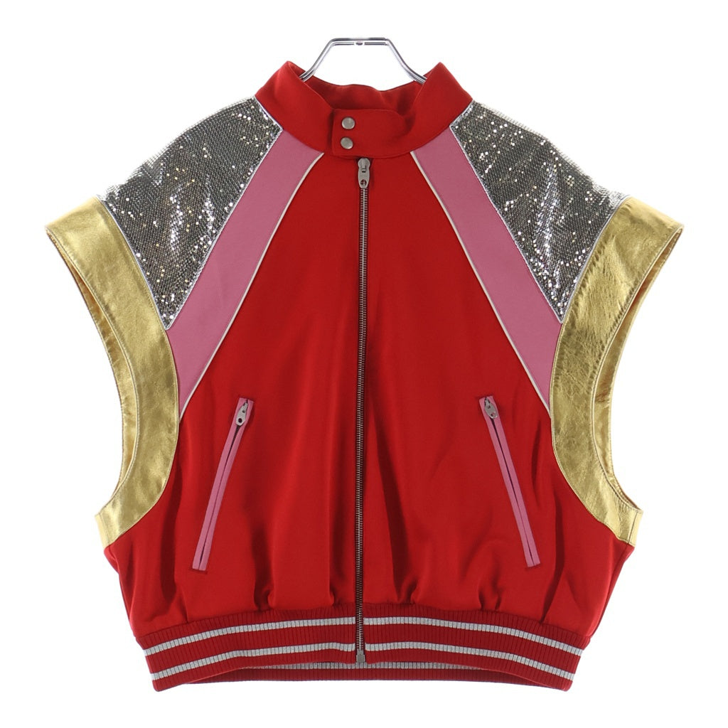 GUCCI(グッチ) Sequin Zip Up Jacket スパンコールジップジャケット レッド 737404