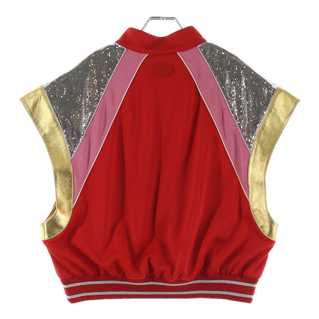 GUCCI(グッチ) Sequin Zip Up Jacket スパンコールジップジャケット レッド 737404