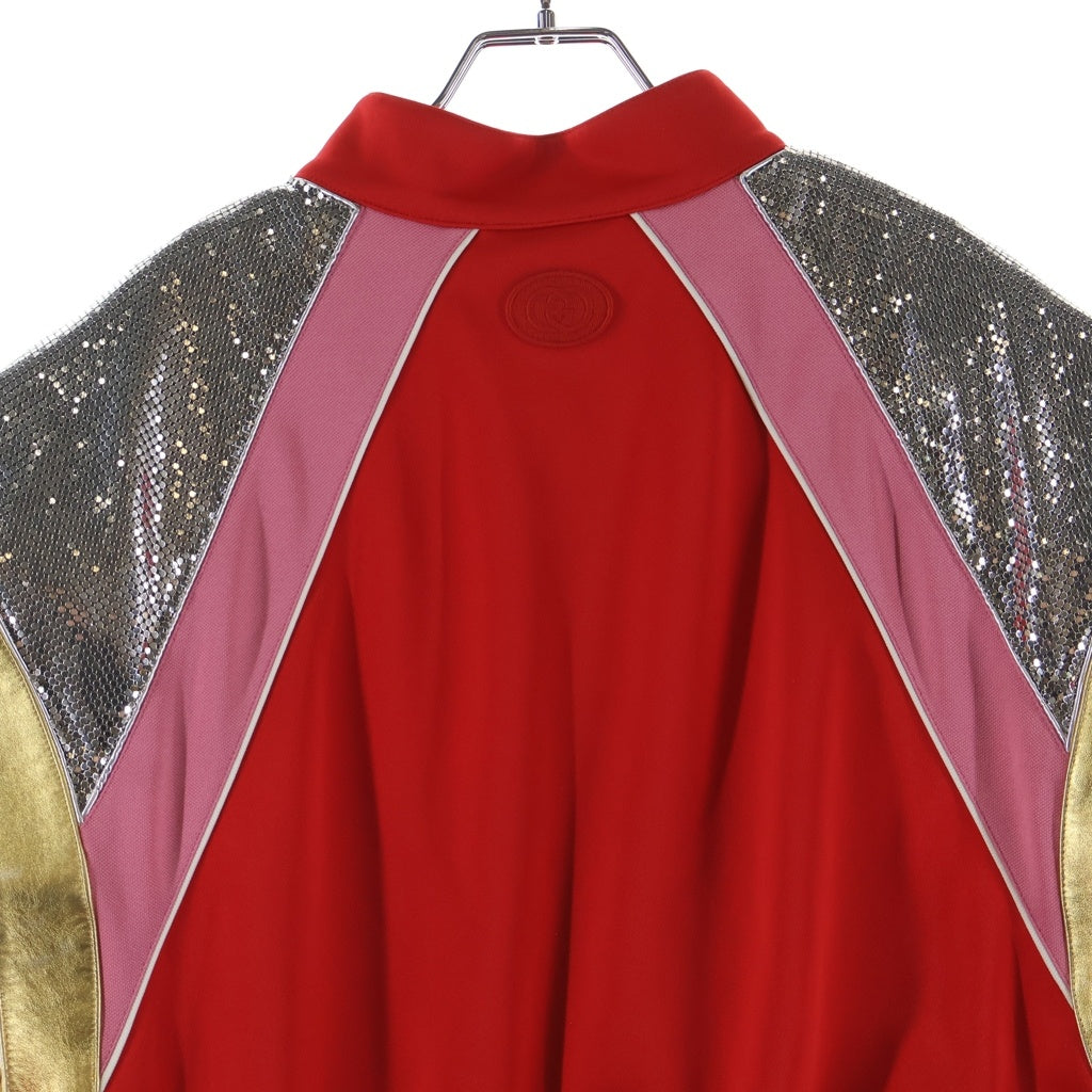GUCCI(グッチ) Sequin Zip Up Jacket スパンコールジップジャケット レッド 737404