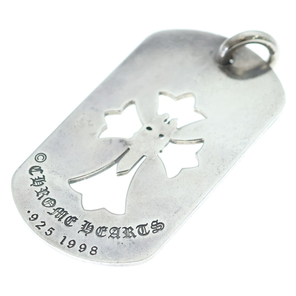 CHROME HEARTS(クロムハーツ) D TAG LRG CROSS DAGG LA FUCK YOU LA限定カットアウトクロスダガー ラージドッグタグ チャーム ペンダントトップ シルバー