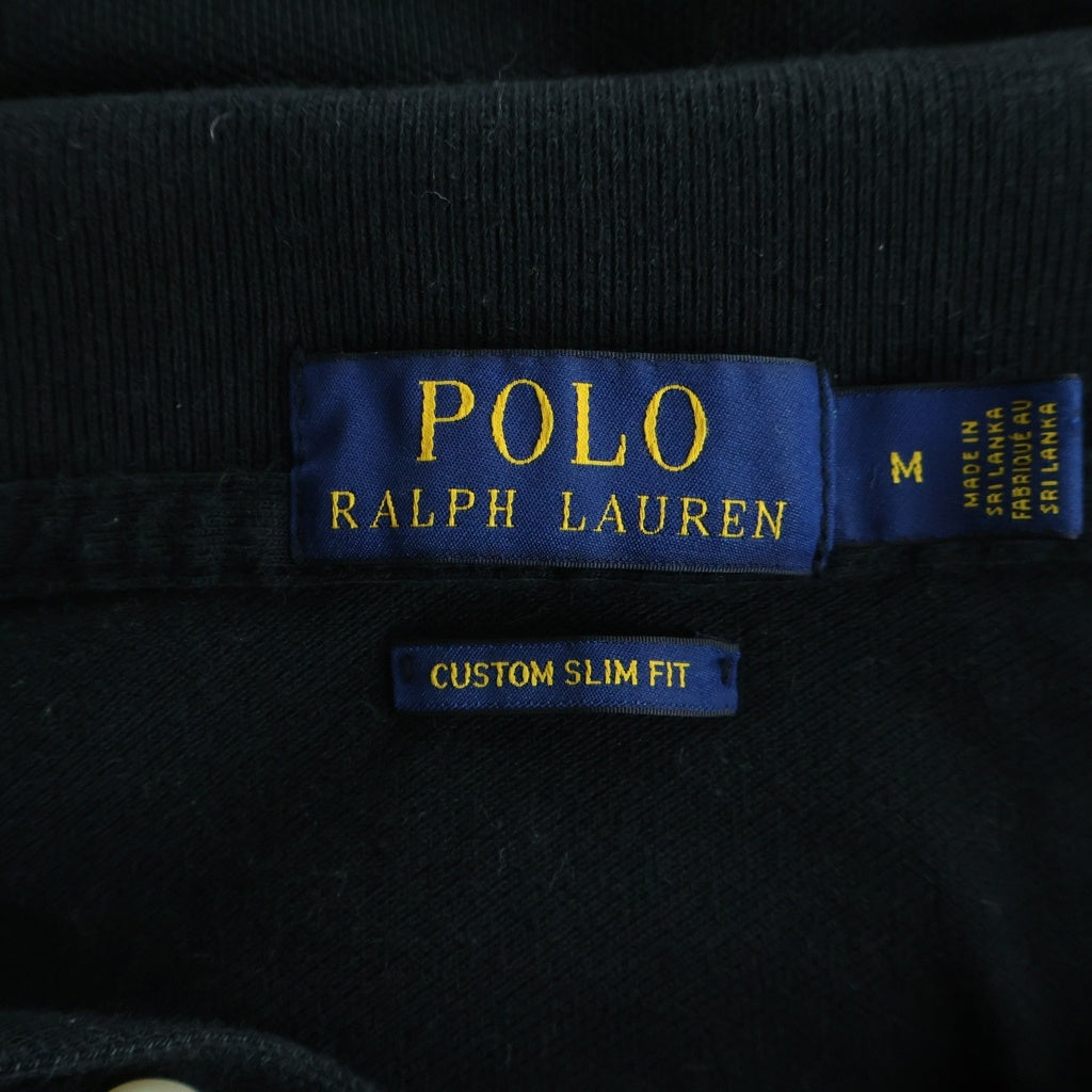 POLO RALPH LAUREN(ポロラルフローレン) 00S ビッグポニー ロゴ刺繍 長袖ポロシャツ カットソー ブラック