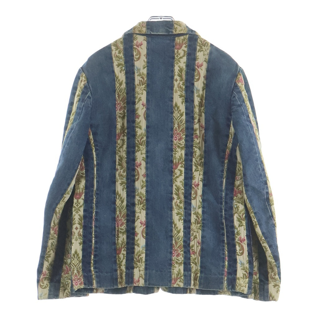 tricot COMME des GARCONS(トリコ コム デ ギャルソン) フラワーストライプ 3Bシングル デニムテーラードジャケット インディゴ TC-J005