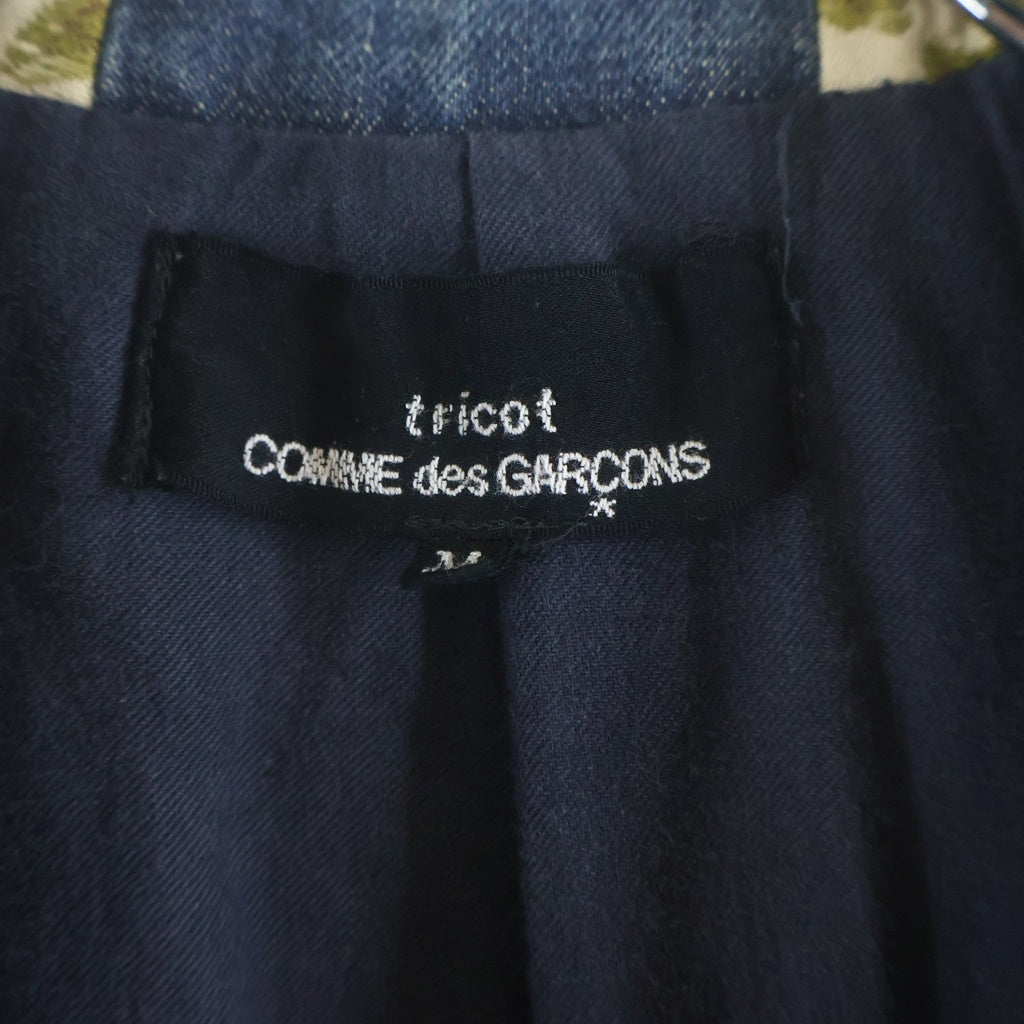 tricot COMME des GARCONS(トリコ コム デ ギャルソン) フラワーストライプ 3Bシングル デニムテーラードジャケット インディゴ TC-J005