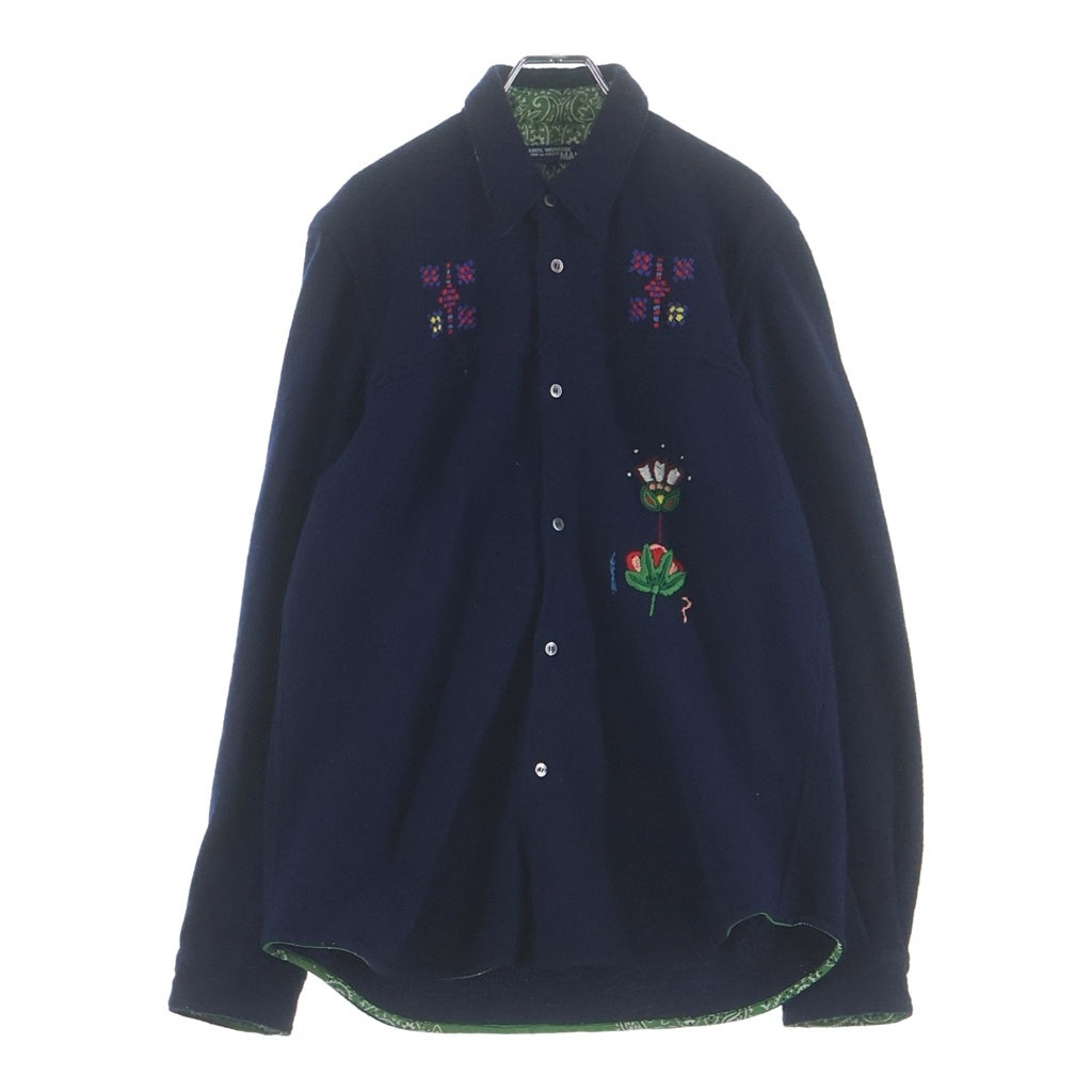 JUNYA WATANABE COMME des GARCONS(ジュンヤワタナベ コムデギャルソン) 03AW 刺繍デザイン ウールジャケット ネイビー WK-B035
