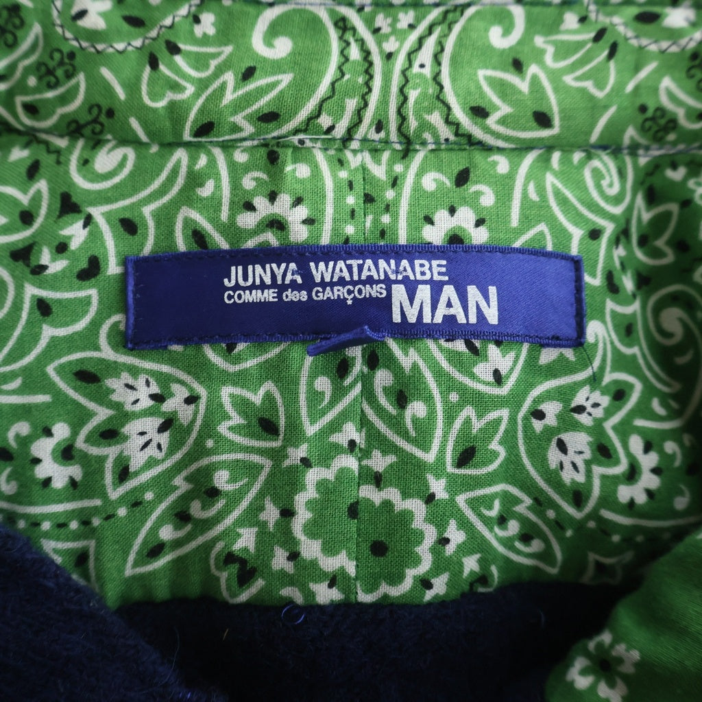 JUNYA WATANABE COMME des GARCONS(ジュンヤワタナベ コムデギャルソン) 03AW 刺繍デザイン ウールジャケット ネイビー WK-B035