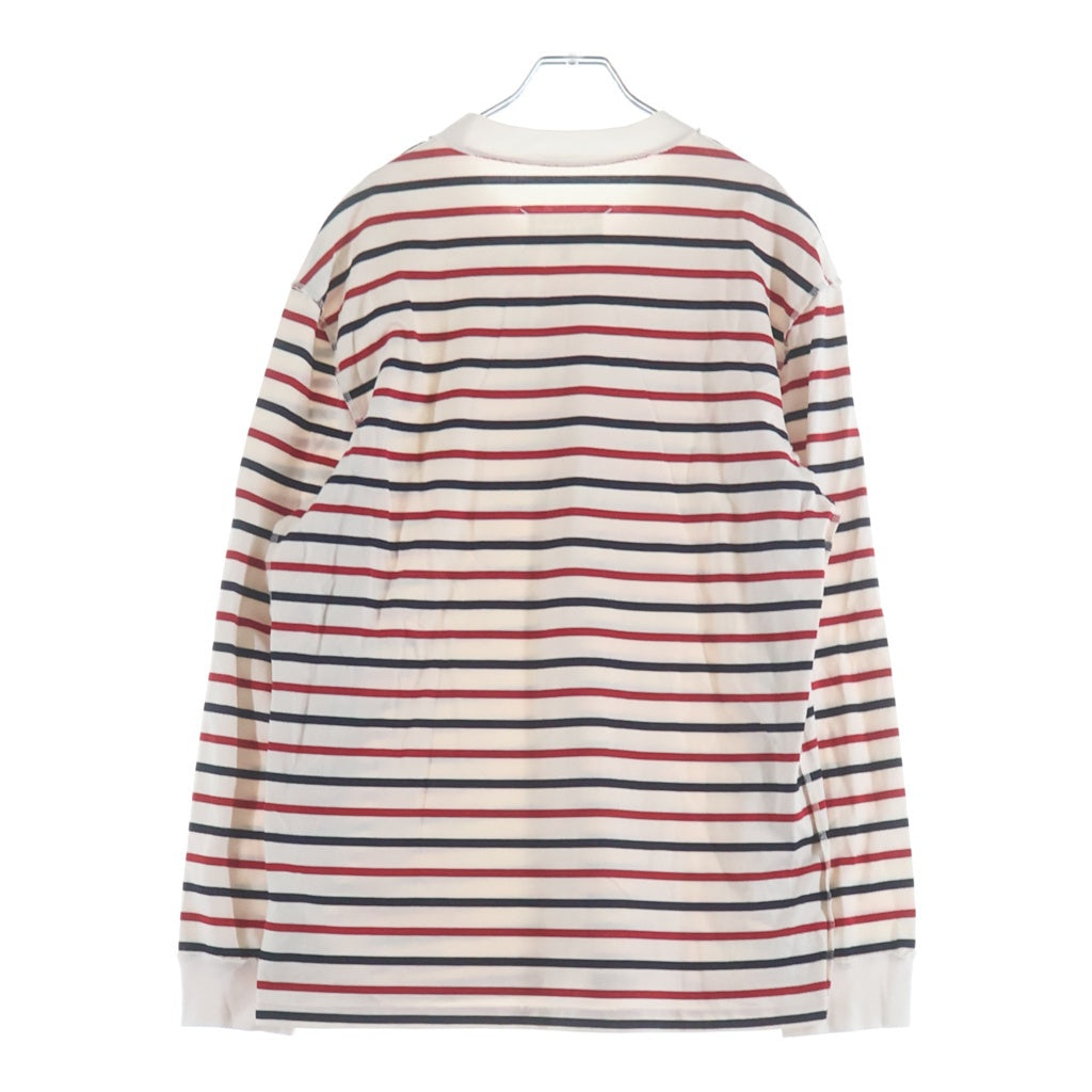 Maison Martin Margiela(メゾンマルタンマルジェラ) 18SS ストライプ コットン 長袖Tシャツ カットソー ホワイト S50GC0493