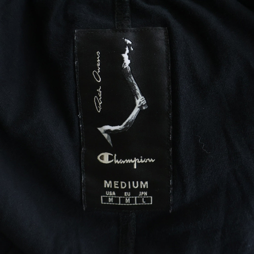 Rick Owens DRKSHDW(リックオウエンス ダークシャドウ) ×CHAMPION BEVELED PODS チャンピオン ロゴデザイン ドローストリング イージー ショートパンツ ブラック CM01D9239-CHJER