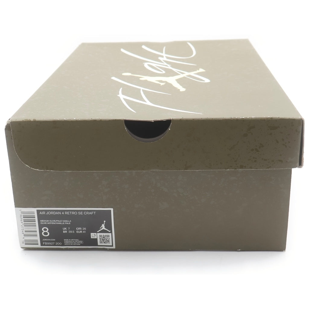 NIKE(ナイキ) AIR JORDAN4 RETRO SE CRAFT OLIVE エアジョーダン4 クラフトオリーブ ハイカットスニーカー カーキ US8/26cm FB9927-200