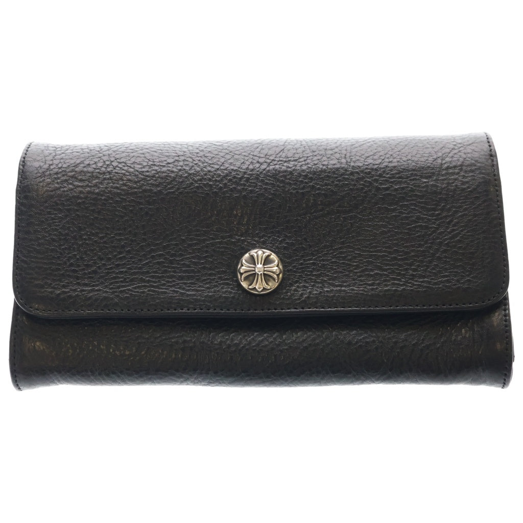 CHROME HEARTS(クロムハーツ) JUDY CROSS BALL ジュディ クロス ボール ボタン レザーウォレット 長財布 ブラック BCA366