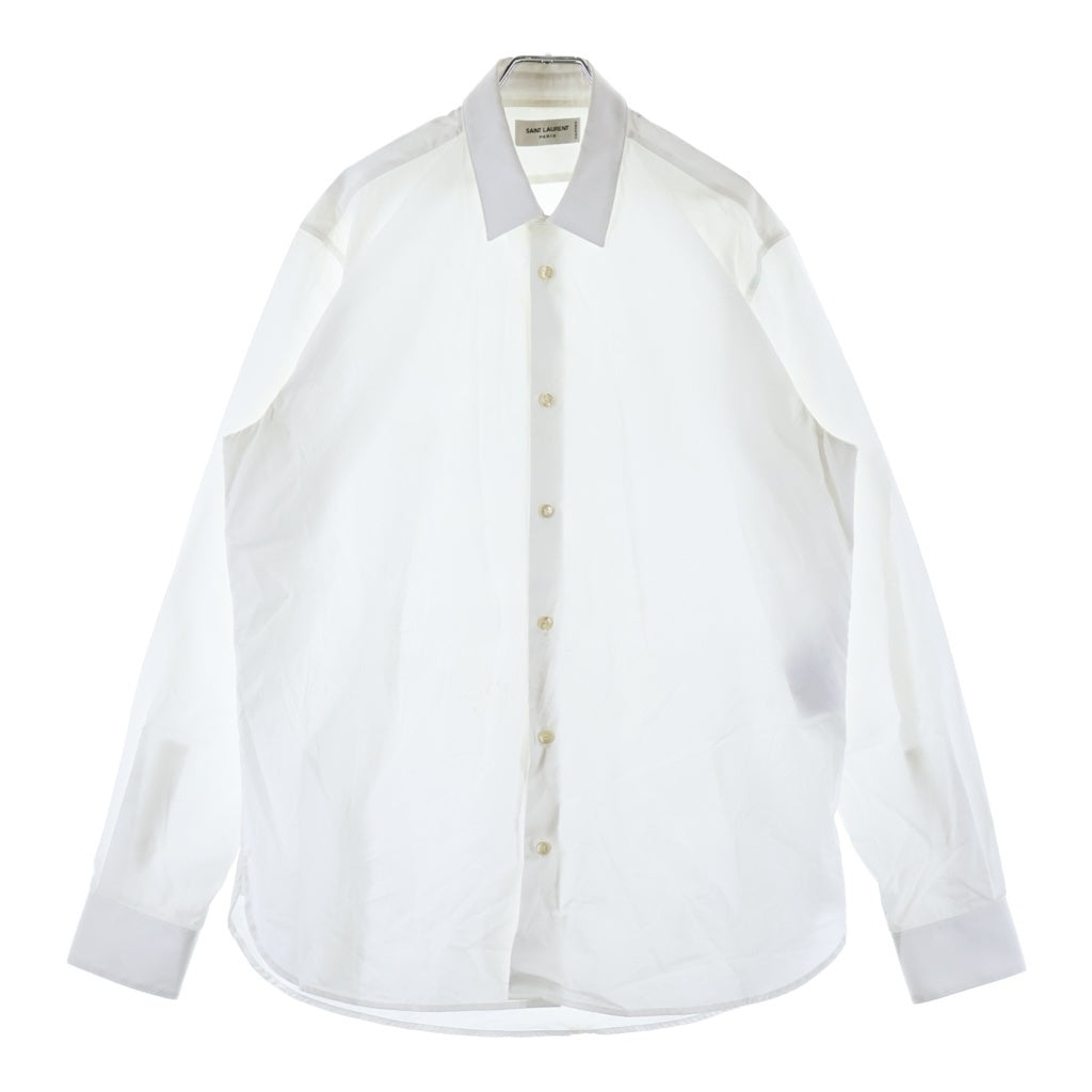 SAINT LAURENT PARIS サンローランパリ ユニフォーム プレーン コットン 長袖シャツ ホワイト 638427 Y217W SAINT LAURENT PARIS(サンローランパリ) ユニフォーム プレーン