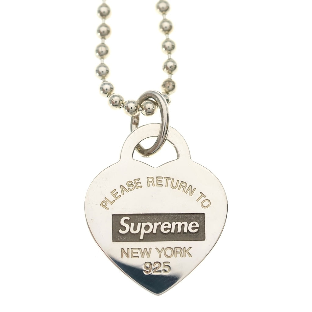 SUPREME(シュプリーム) ×TIFFANY HEART TAG PENDANT ティファニー ハート リターントゥー ペンダント シルバー レディース