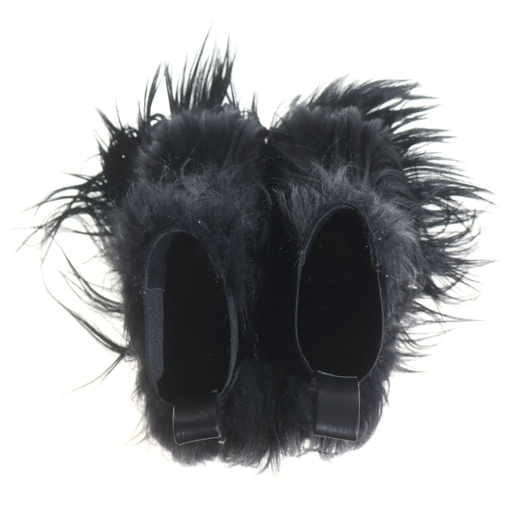 Rick Owens(リックオウエンス) Leather Fur Kiss Boots レザーファーキスブーツ ヒールブーツ ブラック 42 RU02D6844LGF0