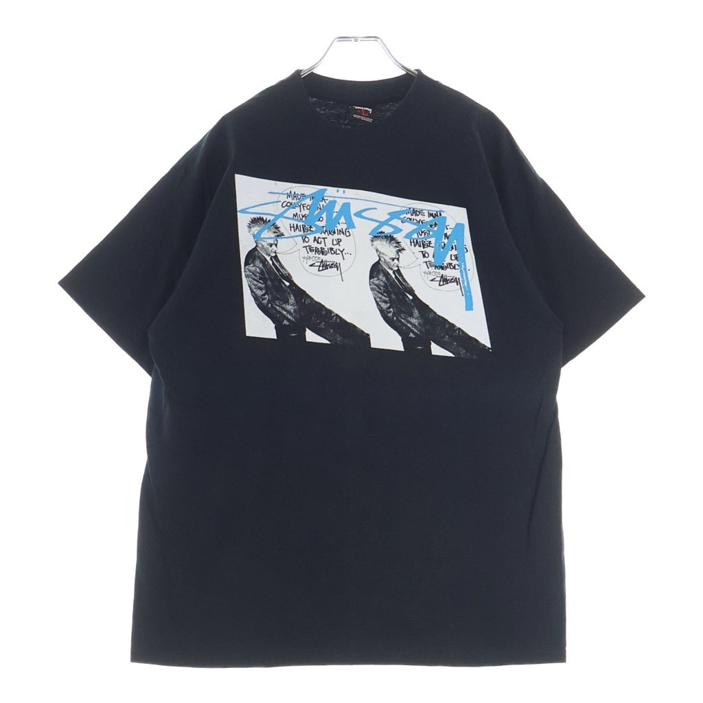 STUSSY(ステューシー) 00S VINTAGE ヴィンテージ ロゴデザイン クルーネック カットソー 半袖Tシャツ ブラック