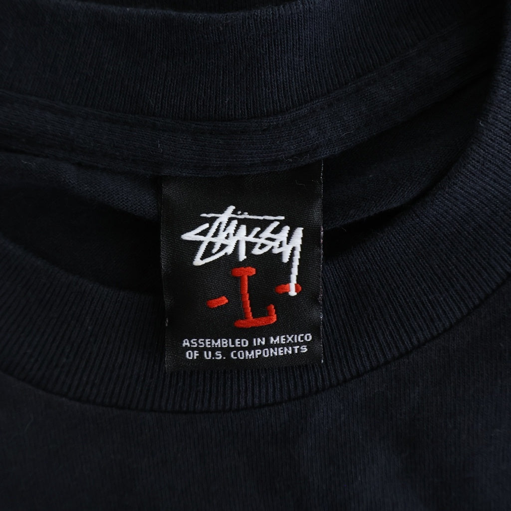 STUSSY(ステューシー) 00S VINTAGE ヴィンテージ ロゴデザイン クルーネック カットソー 半袖Tシャツ ブラック