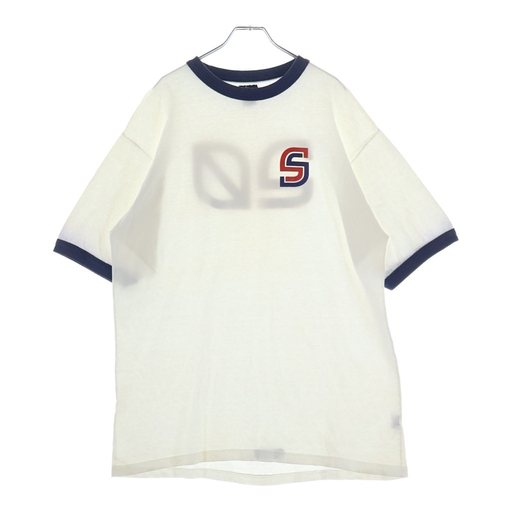 STUSSY(ステューシー) 90S Sロゴデザイン クルーネック カットソー 半袖Tシャツ ホワイト