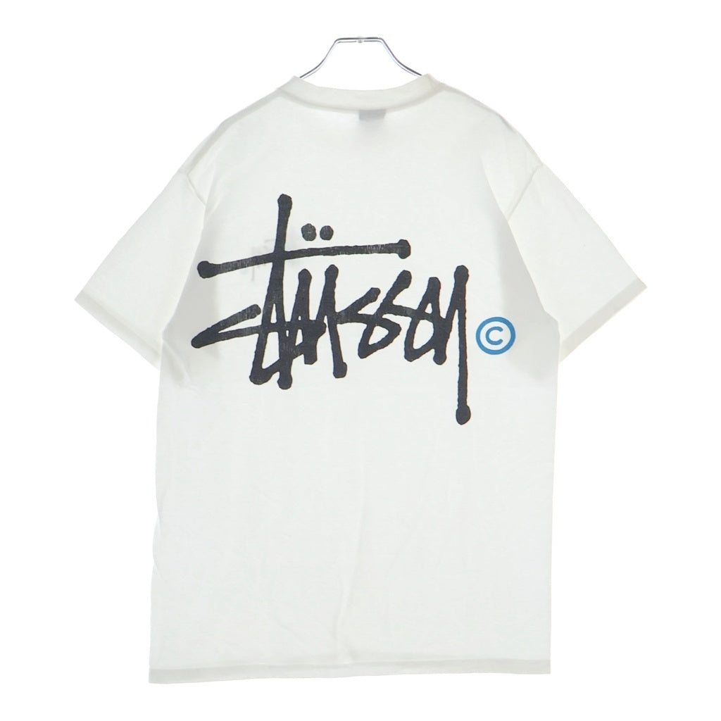 STUSSY(ステューシー) 00S VINTAGE ヴィンテージ ロゴデザイン クルーネック カットソー 半袖Tシャツ ホワイト