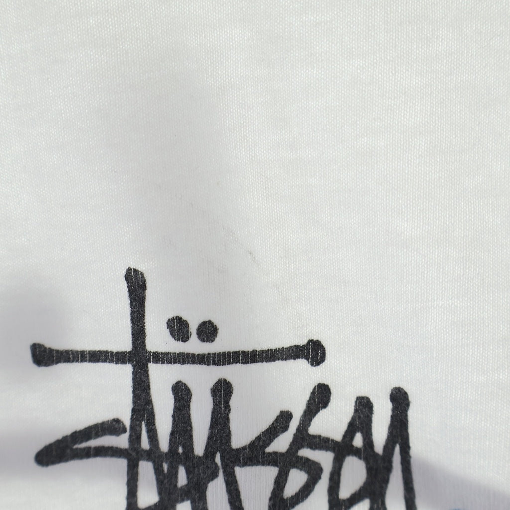 STUSSY(ステューシー) 00S VINTAGE ヴィンテージ ロゴデザイン クルーネック カットソー 半袖Tシャツ ホワイト