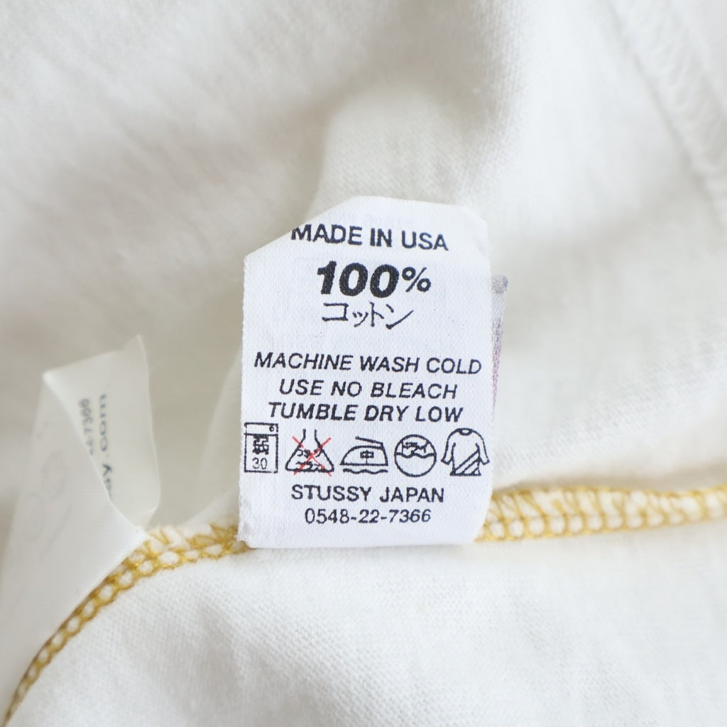 STUSSY(ステューシー) 90S VINTAGE ヴィンテージ チャイルドフォトデザイン クルーネック カットソー ラグランTシャツ イエロー