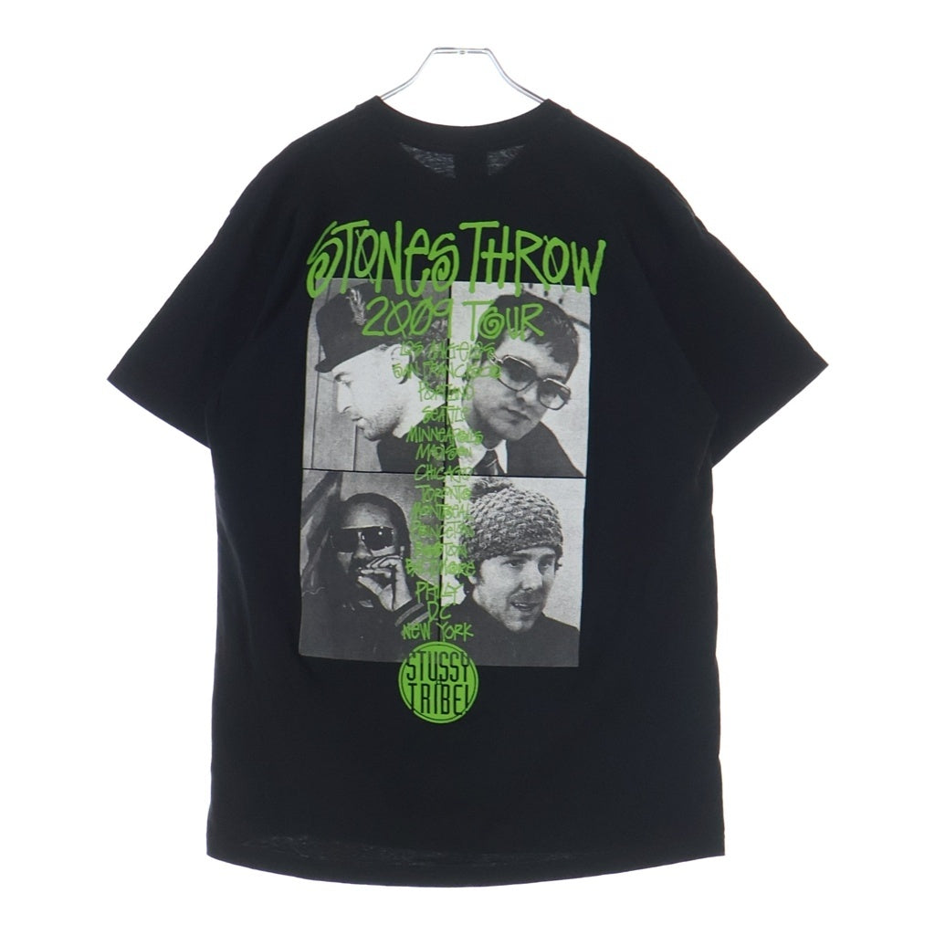 STUSSY(ステューシー) 00S STONE THROW 2009 ストーンズ スロー クルーネック カットソー 半袖Tシャツ ブラック